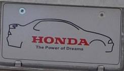 Табличка. Honda