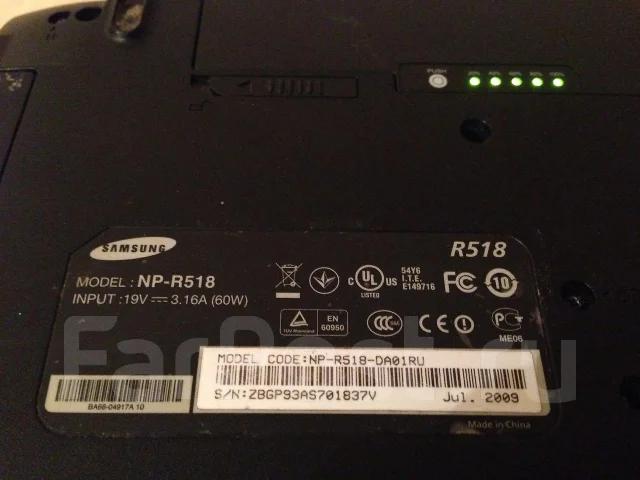 Samsung R518. 2,2����, ��� 1024 ��, ���� 160���, WiFi: 1 ����