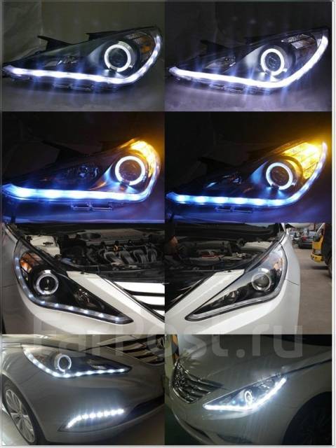 Hyundai Sonata 5 (HID). Ангельские глазки аля Range Rover. (teplovizor-v-arendu.ru)