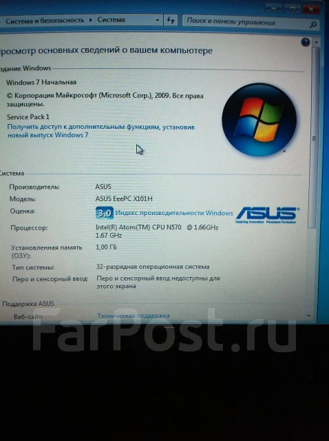 ASUS Eee PC 1001PX. 1,6����, ��� 1024 ��, ���� 250���, WiFi: 1 ����