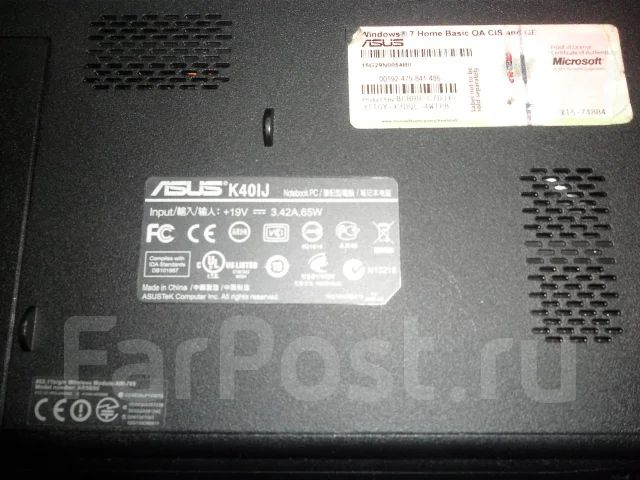 ASUS K40IJ. 1,8����, ��� 2048 ��, ���� 250���, WiFi: 1, Bluetooth: 1 ����