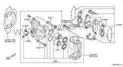 Колодка тормозная. Nissan: Infiniti M35/45, 370Z, Murano, Infiniti G35/37/25 Sedan, Qashqai Infiniti M35 Infiniti EX35 Infiniti G35 Infiniti G37 Двига...