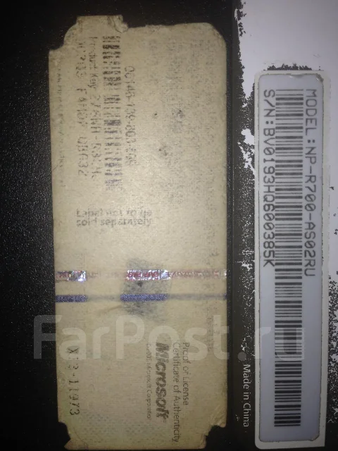 Samsung R700. WiFi: 1, Bluetooth: 1 ����