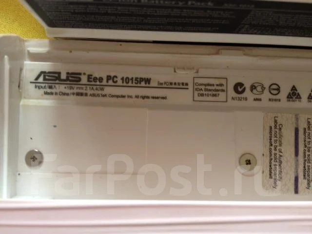 ASUS Eee PC 1015PW. ��� 2048 ��, ���� 320���, WiFi: 1, Bluetooth: 1 ����