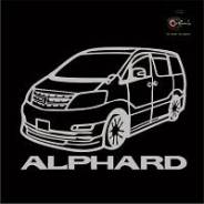 Наклейка Toyota Alphard c фирменной надписью