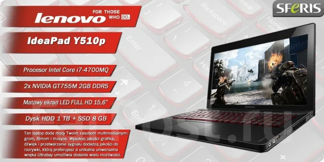 Lenovo IdeaPad Y510p. 2,4����, ��� 8 ��, ���� 1 000���, WiFi: 1, Bluetooth: 1, ����������� �� 5��. ����