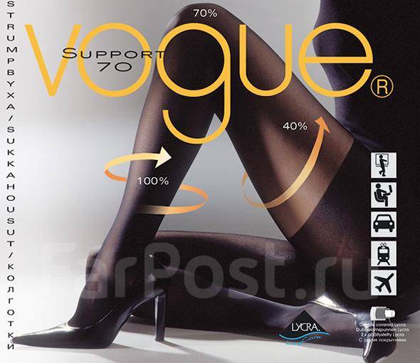 Колготки Vogue, усиливающие кровообр. с помощью эф. массажа, 70 den, новый,  в наличии. Цена: 590₽ во Владивостоке