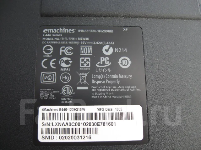 eMachines E440-1202G16Mi. 15.6" ����