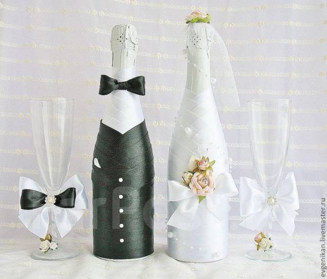 Фото оформление бутылок на свадьбу своими руками