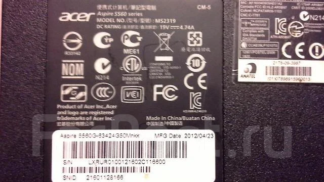 Acer Aspire 5560G-63424G50Mnkk. 1,5����, ���� 1 000���, WiFi: 1, Bluetooth: 1, ����������� �� 2��. ����