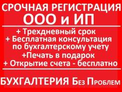 Регистрация ООО, ИП. Срочно. Под ключ. Дешево. +1мес. бесплатной бухгалтерии