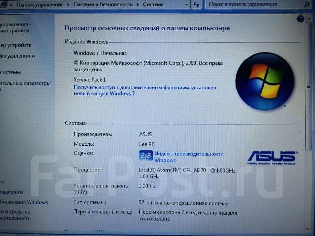 Asus Eee PC 1005HAG. 1,6����, ��� 1024 ��, ���� 160���, WiFi: 1, ����������� �� 4��. ����