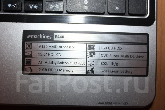 eMachines E440. 2,2����, ��� 1024 ��, ���� 160���, WiFi: 1 ����