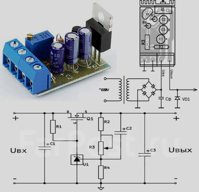 Регулятор напряжения 220в 10а схема