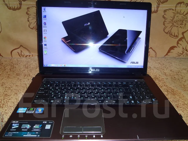 Asus X73S. 17", 2����, ��� 4 ��, ���� 750���, WiFi: 1, Bluetooth: 1 ����