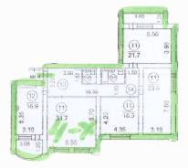 4-комнатная, улица Авроровская 30. Центр, частное лицо, 145 кв. м. План квартиры
