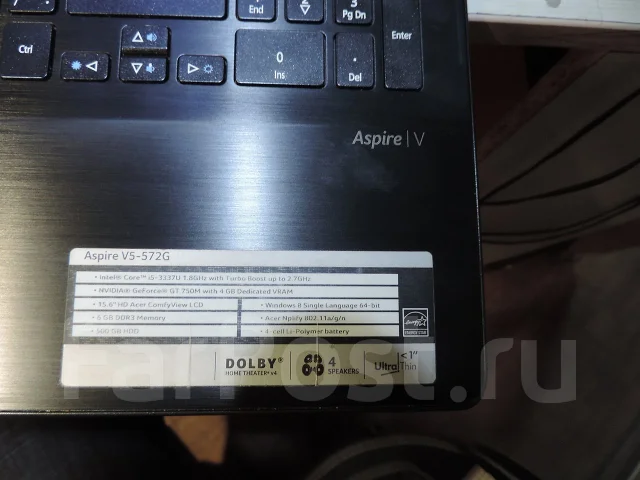 Acer Aspire V5-572G. 2 000����, ��� 6 ��, ���� 500���, WiFi: 1, Bluetooth: 1 ����