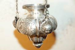Лампада церковная с изображениями херувимов. Серебро "84". 1854 год. Оригинал