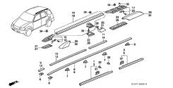 Крышка рейлинга. Honda CR-V, E-RD1, GF-RD2, GF-RD1