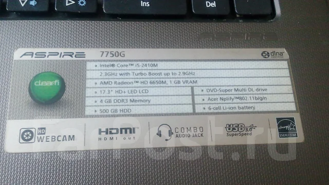 Acer Aspire 7750G. ��� 2048 ��, WiFi: 1, Bluetooth: 1 ����