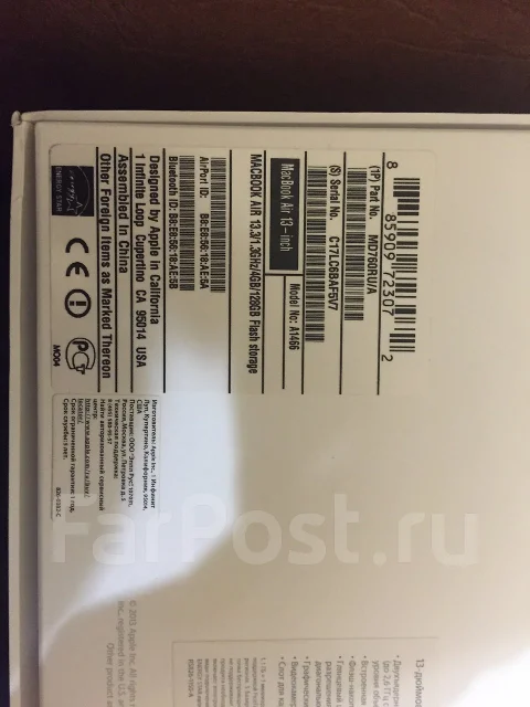 Apple MacBook Air 13 2013 Mid MD760. WiFi: 1, Bluetooth: 1 ����