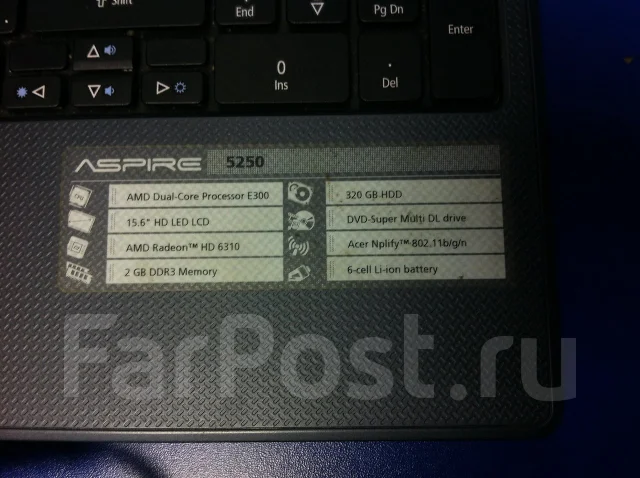 Acer Aspire 5250-E302G32Mnkk. 1,3����, ��� 2048 ��, ���� 320���, WiFi: 1, Bluetooth: 1 ����