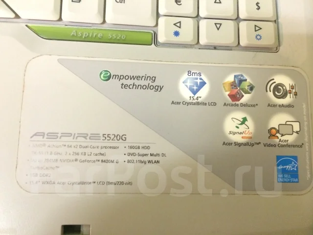 Acer Aspire 5520G. 1,8����, ��� 1024 ��, WiFi: 1, Bluetooth: 1, ����������� �� 1��. ����