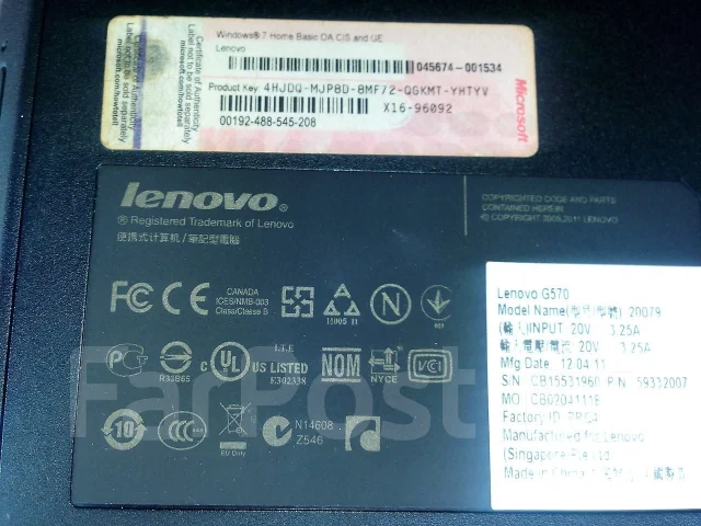 Lenovo G570. ��� 4 ��, ���� 500���, WiFi: 1, Bluetooth: 1, ����������� �� 3��. ����
