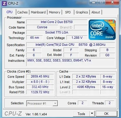 Intel Core 2 Duo E6750 ����