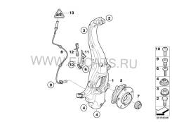 Кулак поворотный. BMW X5, E70 Двигатели: N52B30, N52
