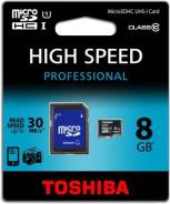 MicroSDHC. 8 Гб, интерфейс microSDHC