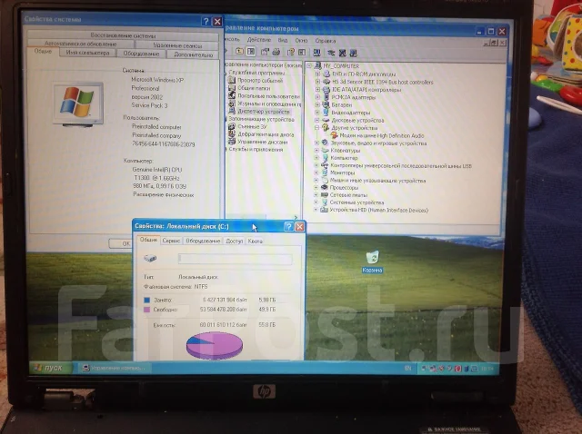 Compaq nx6310. 1,7����, ��� 1024 ��, ���� 60���, WiFi: 1, ����������� �� 2��. ����