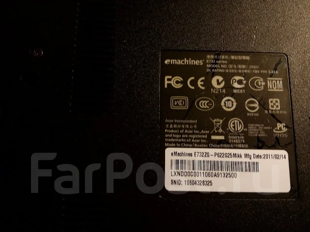 eMachines E732-372G25Mikk. 2,1����, ��� 4 ��, ���� 250���, WiFi: 1, ����������� �� 2��. ����