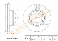 Диск тормозной FR TOYOTA HILUX #ZN130/LN130 91-95/4RUNNER RN1##/VZN13# 91-95 SAT ST-43512-35200