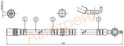 Шланг тормозной передний (Таиланд) TOYOTA GRANVIA/GRAND/REGIUS/TOURING HIACE 95- SAT ST-90947-02829
