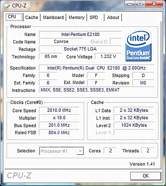 Intel Pentium E2180 ����
