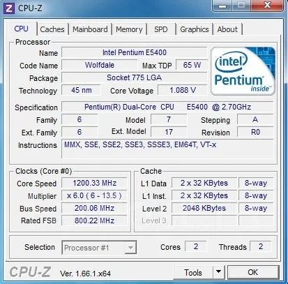 Intel Pentium E5400 ����