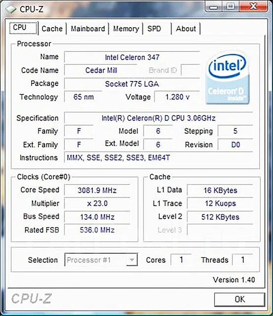 Intel Celeron D 347 ����