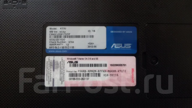 Asus K53U. ��� 2048 ��, ���� 500���, WiFi: 1, ����������� �� 5��. ����
