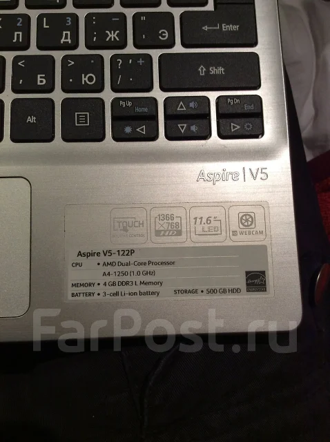 Acer Aspire V5-122P-42154G50Nss. 1����, ��� 4 ��, ���� 500���, WiFi: 1, Bluetooth: 1, ����������� �� 4��. ����