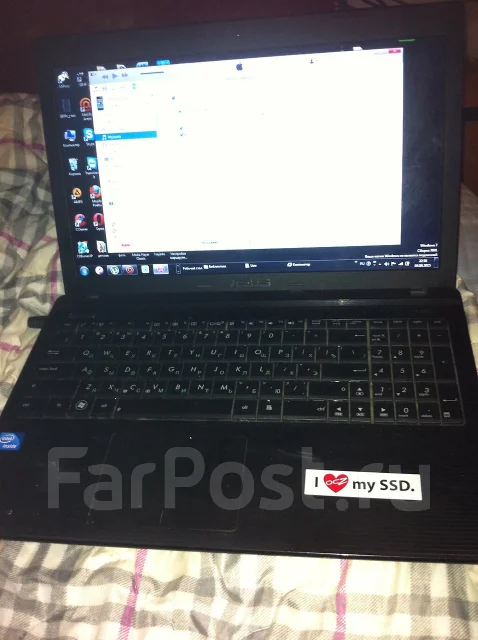 Asus X55A. 133����, ��� 2048 ��, ���� 500���, WiFi: 1, Bluetooth: 1, ����������� �� 4��. ����