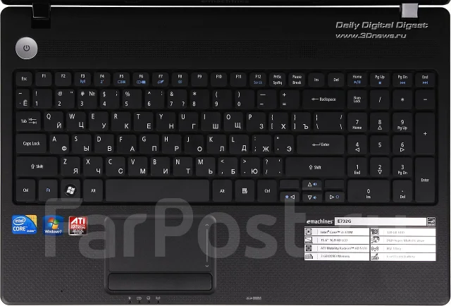 eMachines E732-373G32Mnkk. 2,4����, ��� 3072 ��, ���� 320���, WiFi: 1, Bluetooth: 1, ����������� �� 4��. ����