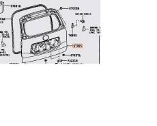 Дверь багажника. Lexus GX460, URJ150 Toyota Land Cruiser Prado, GRJ151, GRJ150, GRJ150L, TRJ150, KDJ150L, GRJ150W, TRJ150W Двигатели: 1GRFE, 2TRFE