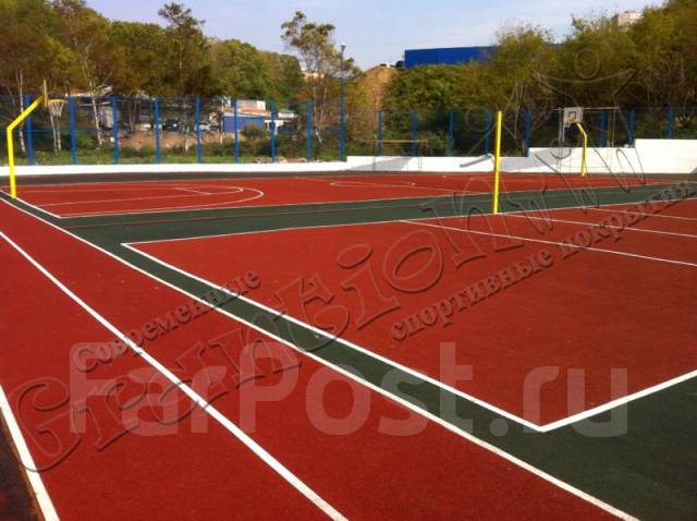 Покрытие из резиновой крошки и искусственной травы для спорта и отдыха ...
