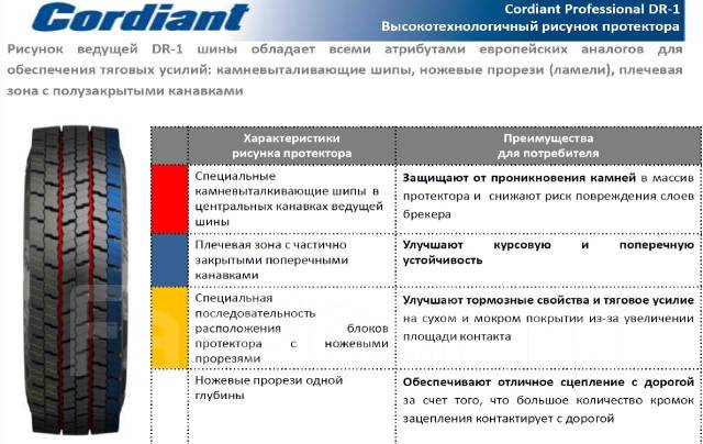 Технические характеристики зимней резины кордиант