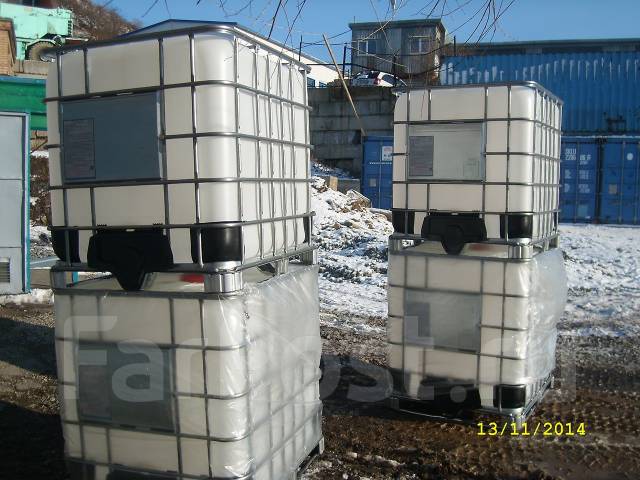 Пластиковый бак 1000 л для воды на поддоне (еврокуб, ibc tank), новый ...