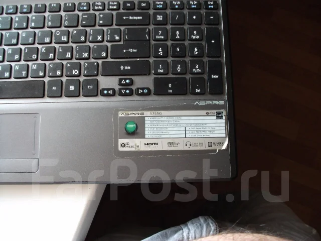 Acer Aspire 5755G. 2,9����, ��� 8 ��, ���� 750���, WiFi: 1, Bluetooth: 1, ����������� �� 2��. ����