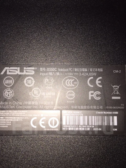 Asus X550CC. 1,8����, ��� 4 ��, ���� 500���, WiFi: 1, Bluetooth: 1, ����������� �� 3��. ����