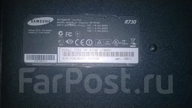 Samsung R730. 2,6����, ��� 4 ��, ���� 500���, WiFi: 1, Bluetooth: 1, ����������� �� 1��. ����