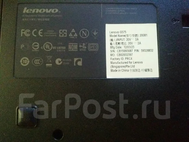 Lenovo G575. 1,6����, ��� 2048 ��, ���� 320���, WiFi: 1, Bluetooth: 1, ����������� �� 2��. ����